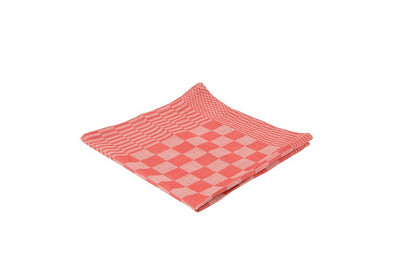 Producten theedoek blok 65x65cm rood 6 stuks