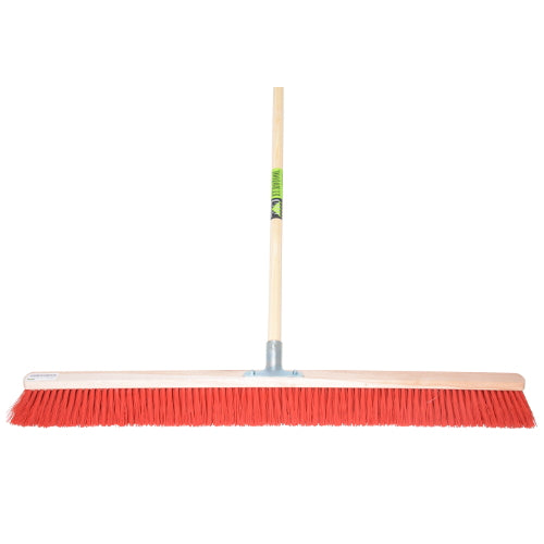 Mm eurotool producten bezem 100cm rood nylon plusstokhouder mm plussteel 150cm