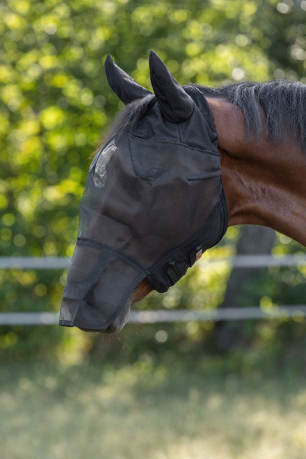 Producten vliegenmasker met oor en neus bescherming cob
