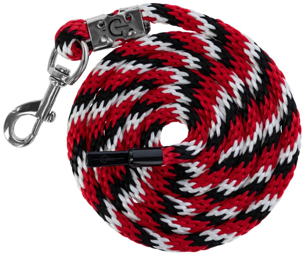 Abi producten halstertouw mustang karjn haak rood zwart wit