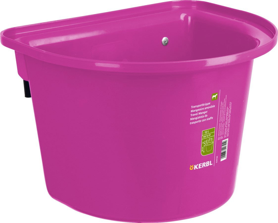 Producten voerbak met ophanghaken halfrond roze 12l
