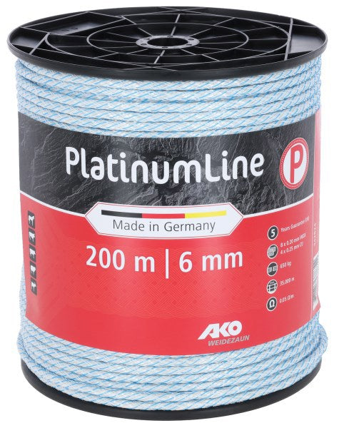 Ako producten platinumline afrasteringskoord 6mm 200m wit blauw