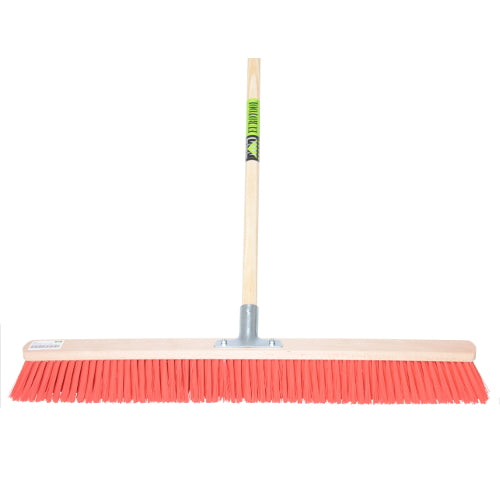 Mm eurotool producten bezem 80cm rood nylon plusstokhouder mm plussteel 150cm