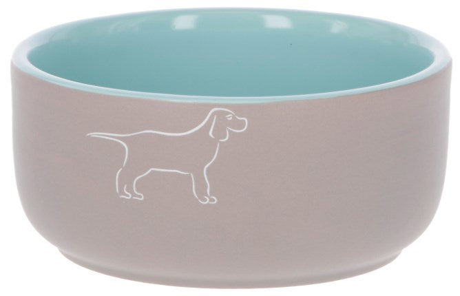 Producten voederbak ceramic grijs turquoise 500ml