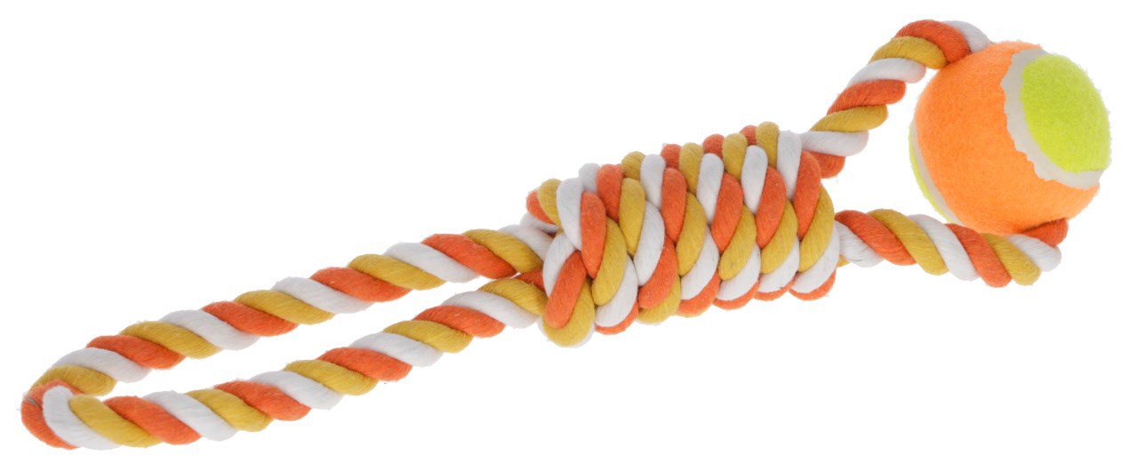 Producten bal aan touw 37 cm oranje katoen