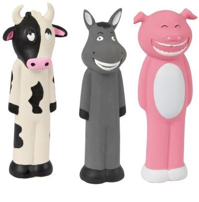 Producten latex honden speelgoed koe varken ezel