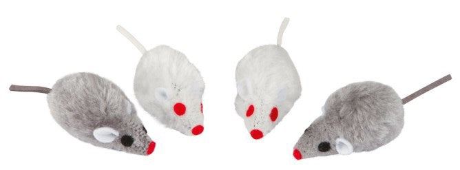 Producten muis grijs wit 5cm 4 stuks