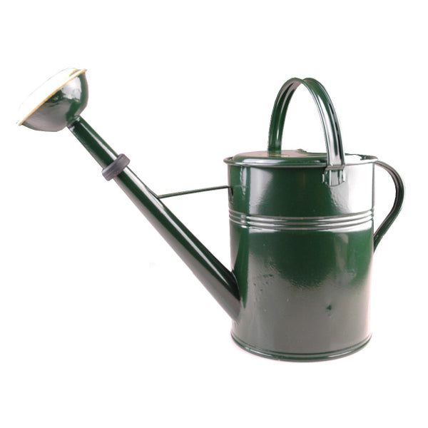 Producten gieter groen gelakt messing broes 9l