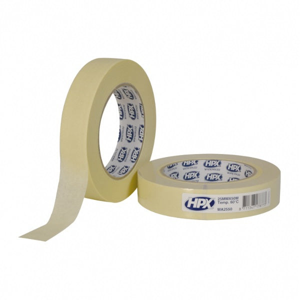 Hpx producten afplakband masking tape 60 c cr%c3%a8mewit 19mm x 50m