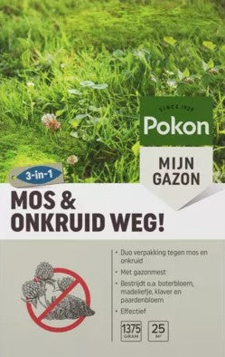Pokon producten mos en onkruid weg 1 375kg voor 25m2 1