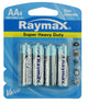 Raymax producten batterij penlite r6p zink aa 1 5v a 4st