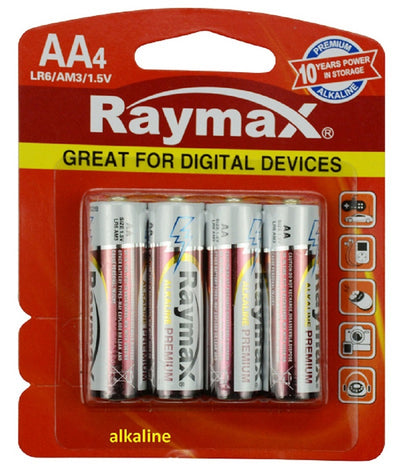 Raymax producten batterij penlite alkaline lr6 aa x4st
