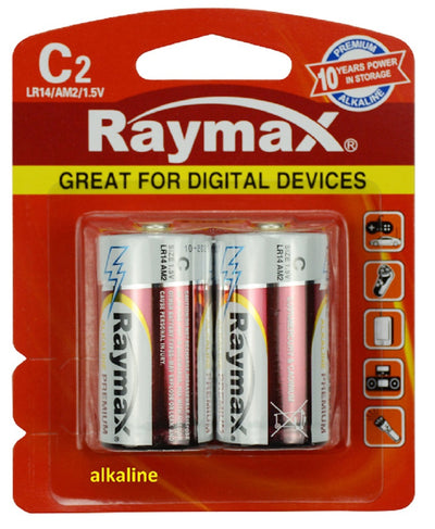 Raymax producten batterij alkaline lr14 c 1 5v x2st