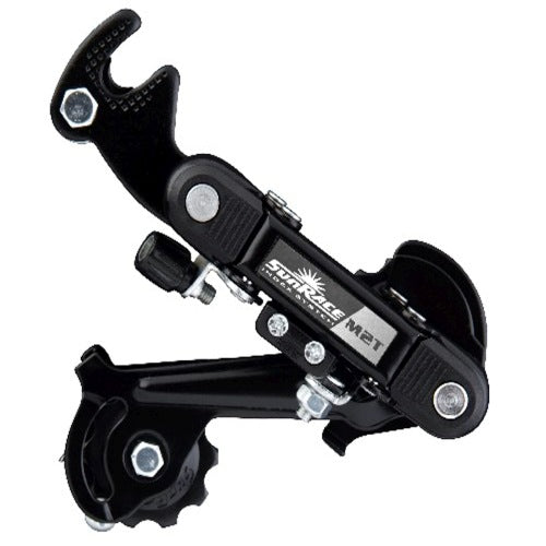 Sunrace achterderailleur - 6 7-speed - lange kooi - staal - zwart