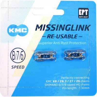 KMC missingLink 7 8R EPT fietsslot 7,3mm zilver