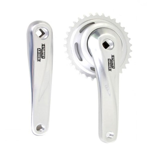 SunRace crankstel 33T, cranklengte 170mm. zilver, aluminium, spieloos