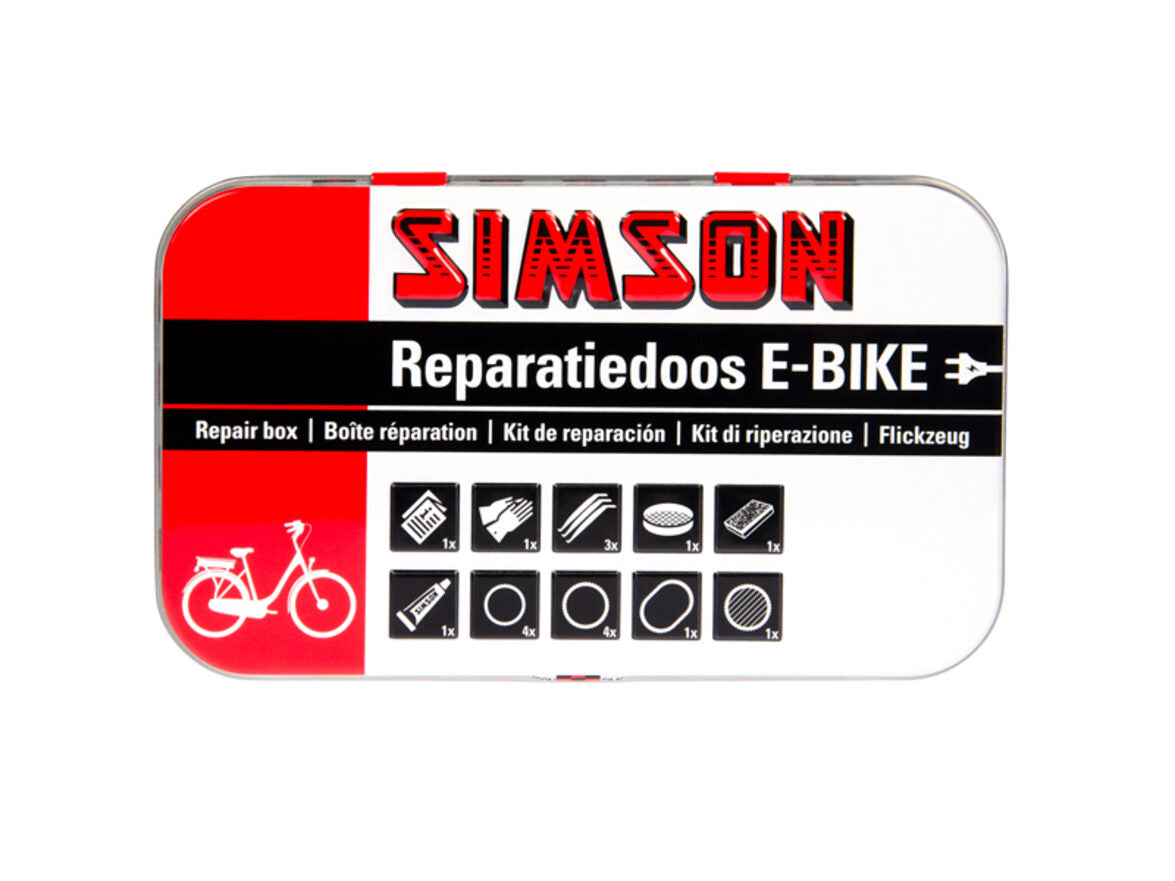 reparatiedoos E-bike aluminium rood wit 14-delig