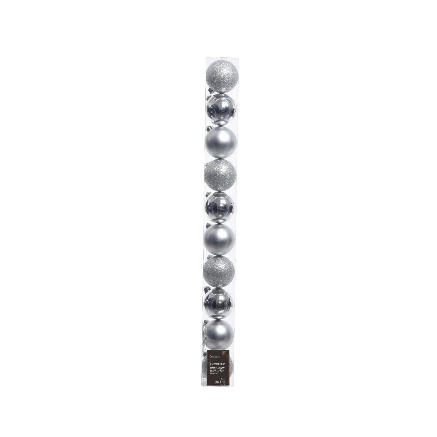 Decoris kerstballen 6cm kunststof zilver 10-dlg