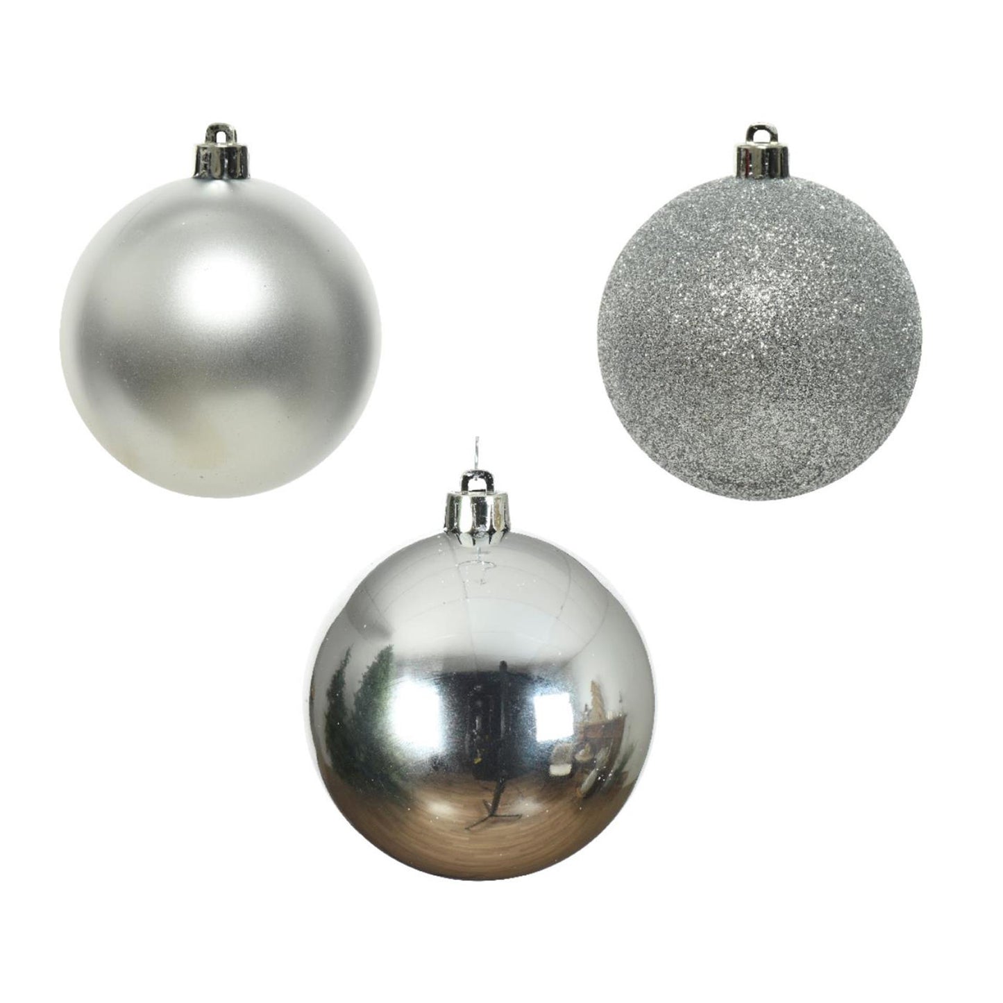 Decoris kerstballen 6cm kunststof zilver 10-dlg