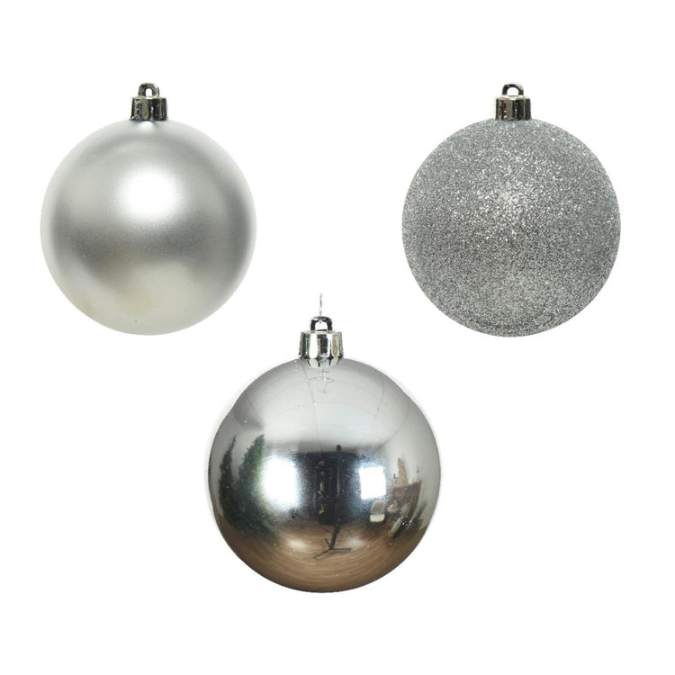 Decoris kerstballen 6cm kunststof zilver 10-dlg