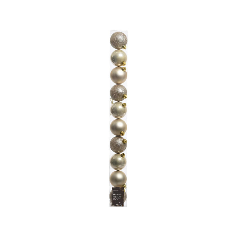Decoris kerstballen 6cm kunststof parel 10-dlg