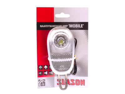 Simson voorvorkkoplamp LED zwart naafdynamo op kaart