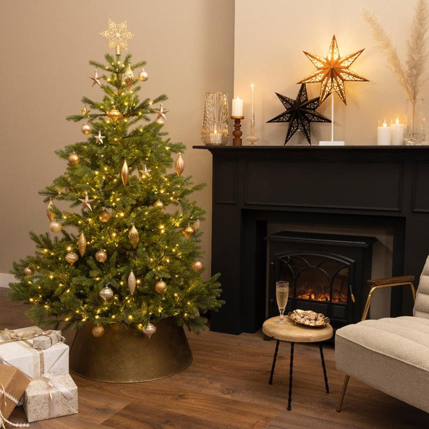 Decoris kerstballenset kunststof 60 stuks goud