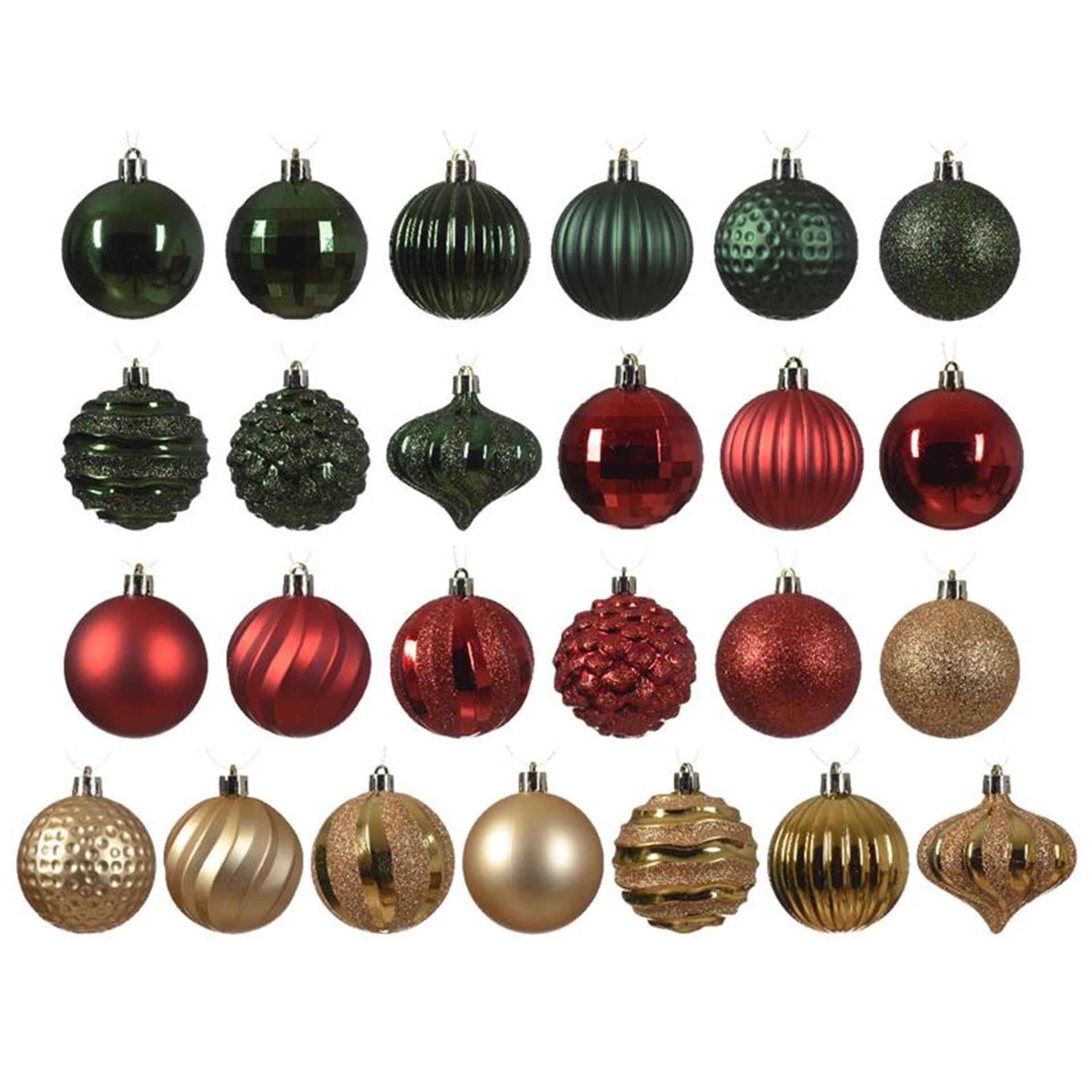 Decoris kerstballen kunststof 30 st.traditioneel