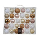 Decoris kerstballenset van kunststof in roze wit goud box a 30 ballen