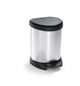 Curver decobin rond pedaalemmer 5 liter zilver zwart 25x21xh28