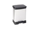 Curver decobin rechthoek pedaalemmer 30 liter zilver zwart 59x39x29cm