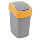 Curver pacific flip bin afvalbak 45l zilver geel kunststof