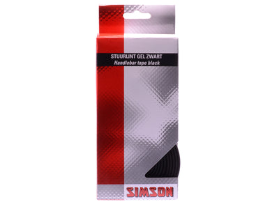 Simson Gel Stuurlint Zwart - Schokabsorberend, Comfortabel - 80cm - Racefiets - Zwart