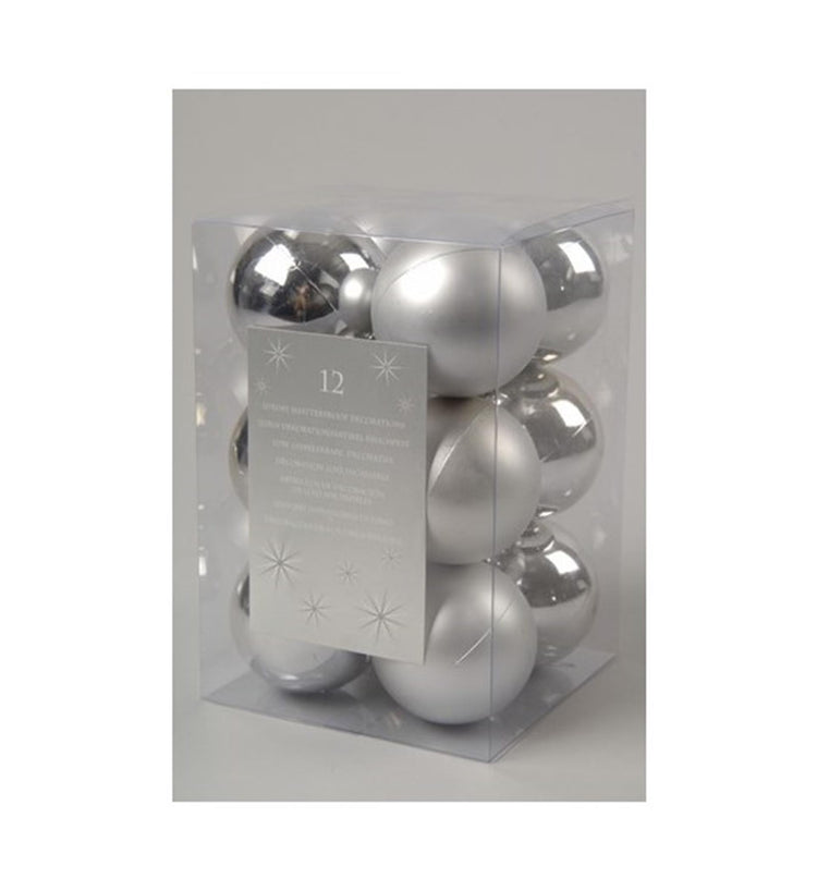Decoris kerstballen kunststof 6cm kerst zilver