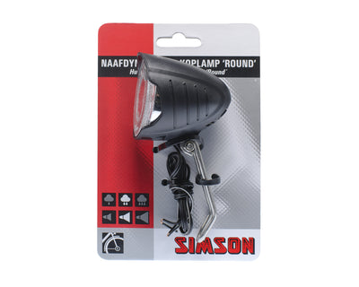 koplamp Round naafdynamo 7 lux led zwart