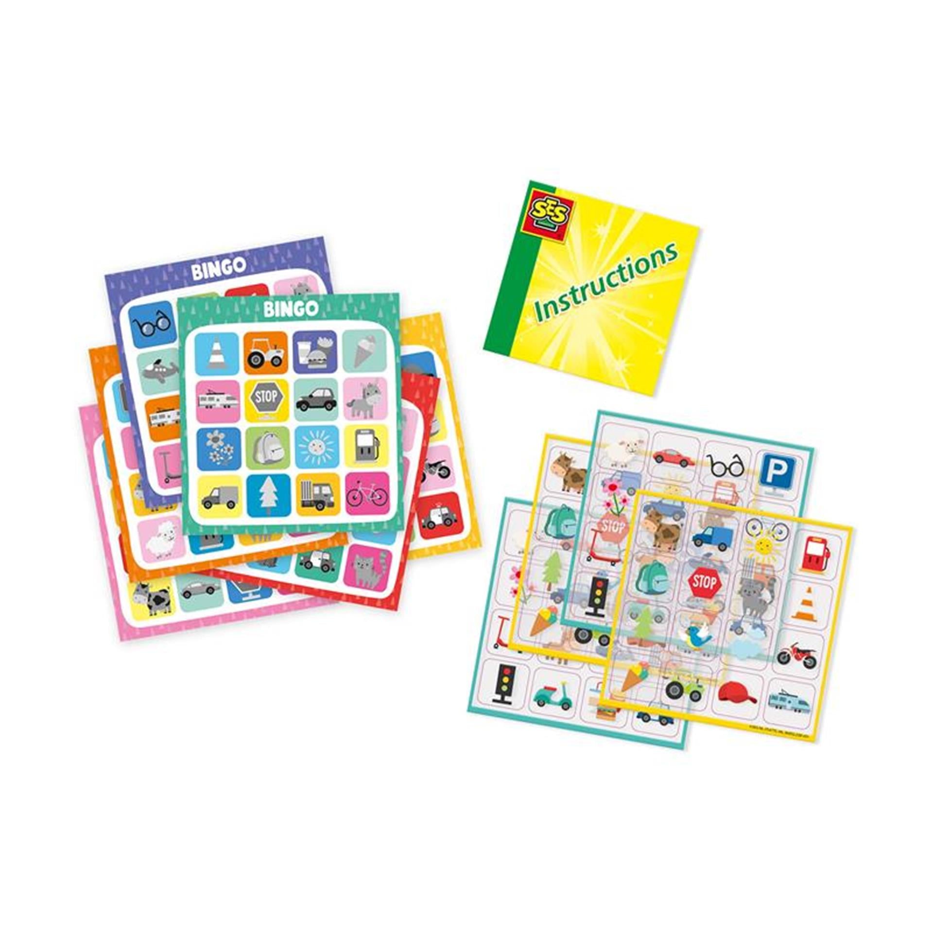 Ses reisspel raamsticker bingo