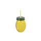 Lemon drinkglas met rietje 10,5x10,5x12,5cm citrus