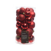 Decoris kerstballen mix kunststof rood 30-delig
