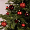 Decoris kerstballen mix kunststof rood 30-delig