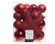 Decoris kerstballenset van kunststof met sterpiek kerstrood box a 33stuks
