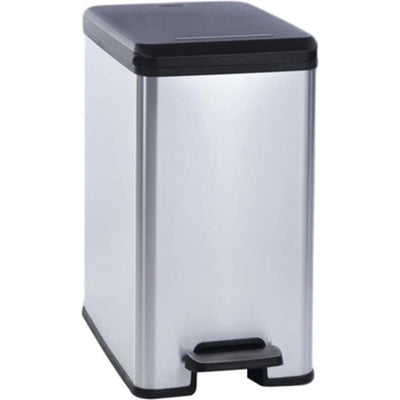 Curver decobin slim afvalbak 25l zilver