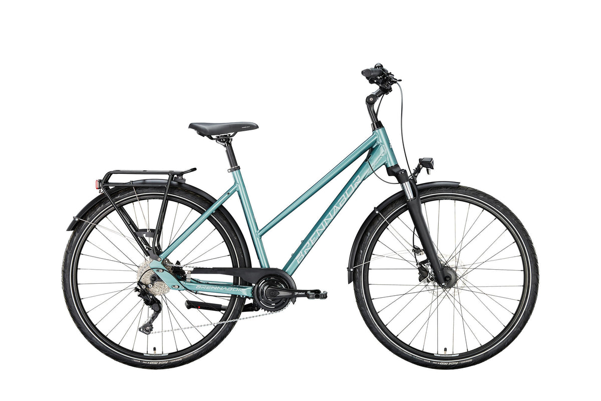 Brennabor trekkingfiets t-44 mod. 22 bike brennab.t-44 28 55 trap. 16sp blue silver