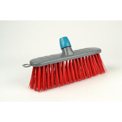 Linea straatbezem 32cm kunststof rood