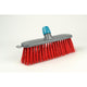 Linea straatveger rood haar 32cm kunststof met steelhouder