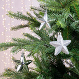 Decoris kersthanger kunststof zilver dia7,5cm 6-delig - afbeelding 2