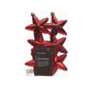 Decoris kersthanger kunststof rood dia7,5cm 6-delig