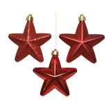 Decoris kersthanger kunststof rood dia7,5cm 6-delig - afbeelding 2