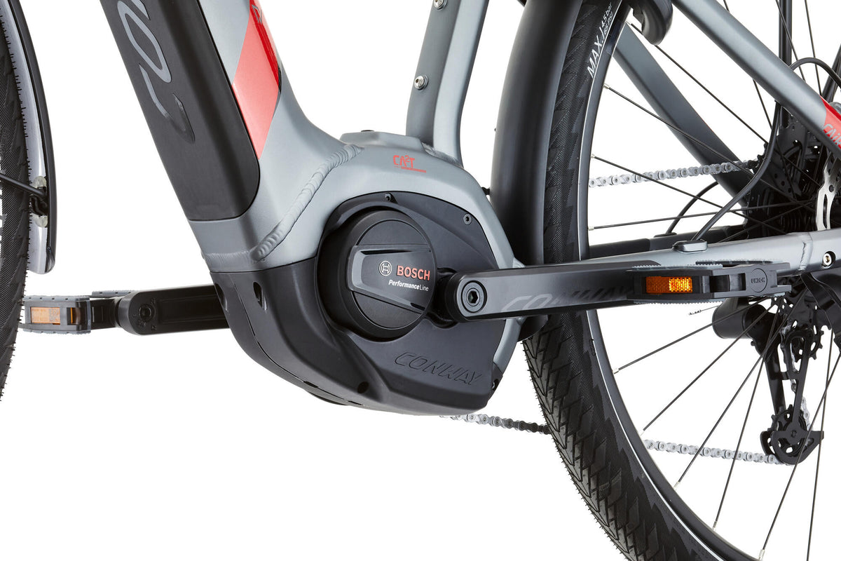 Conway elektrische trekkingfiets cairon t 2.0 625 mod. 23 ebike conw.cairon t 2.0 625 28 48 diam. grey red