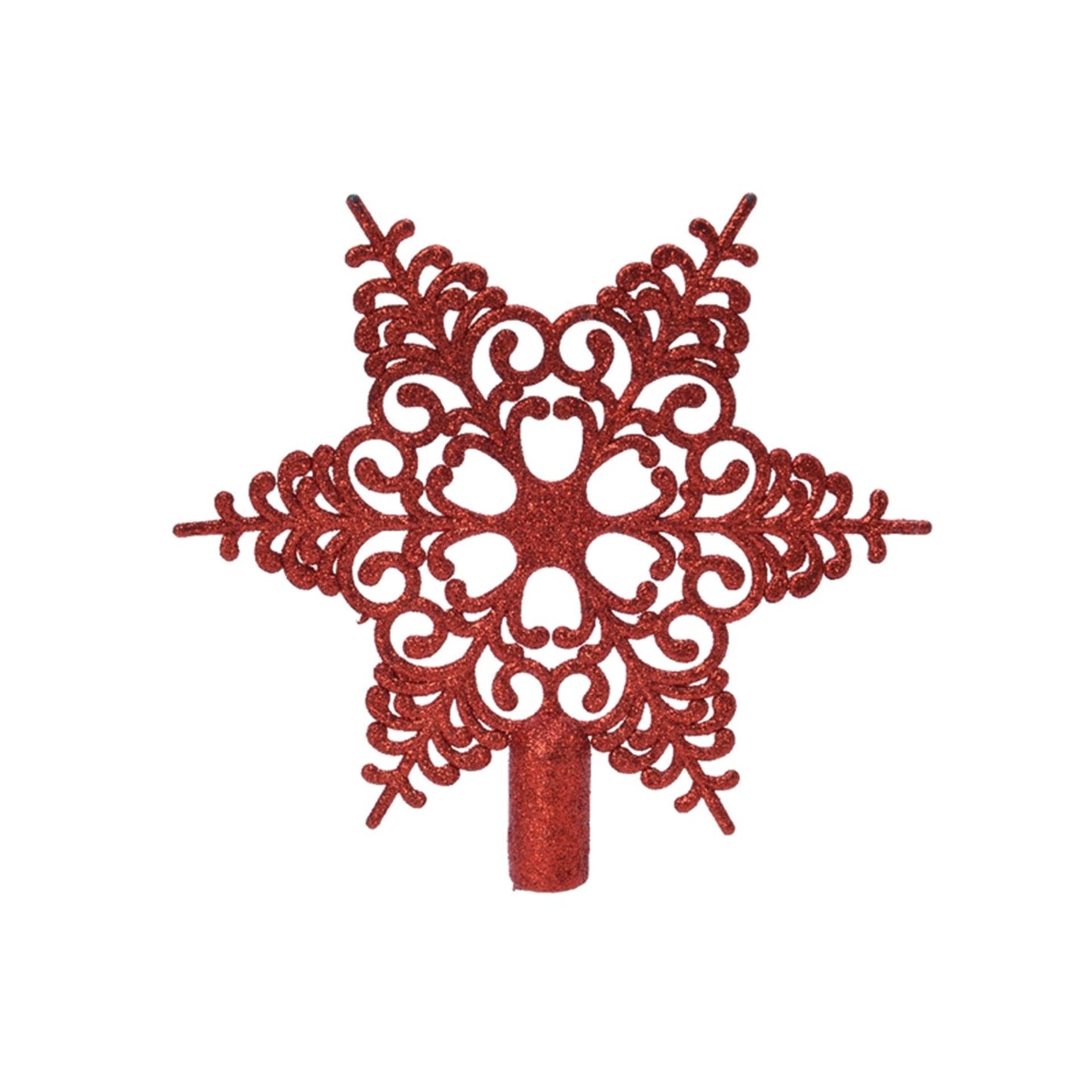 Decoris piek kunststof sneeuwvlok 20,5x19cm kerstrood