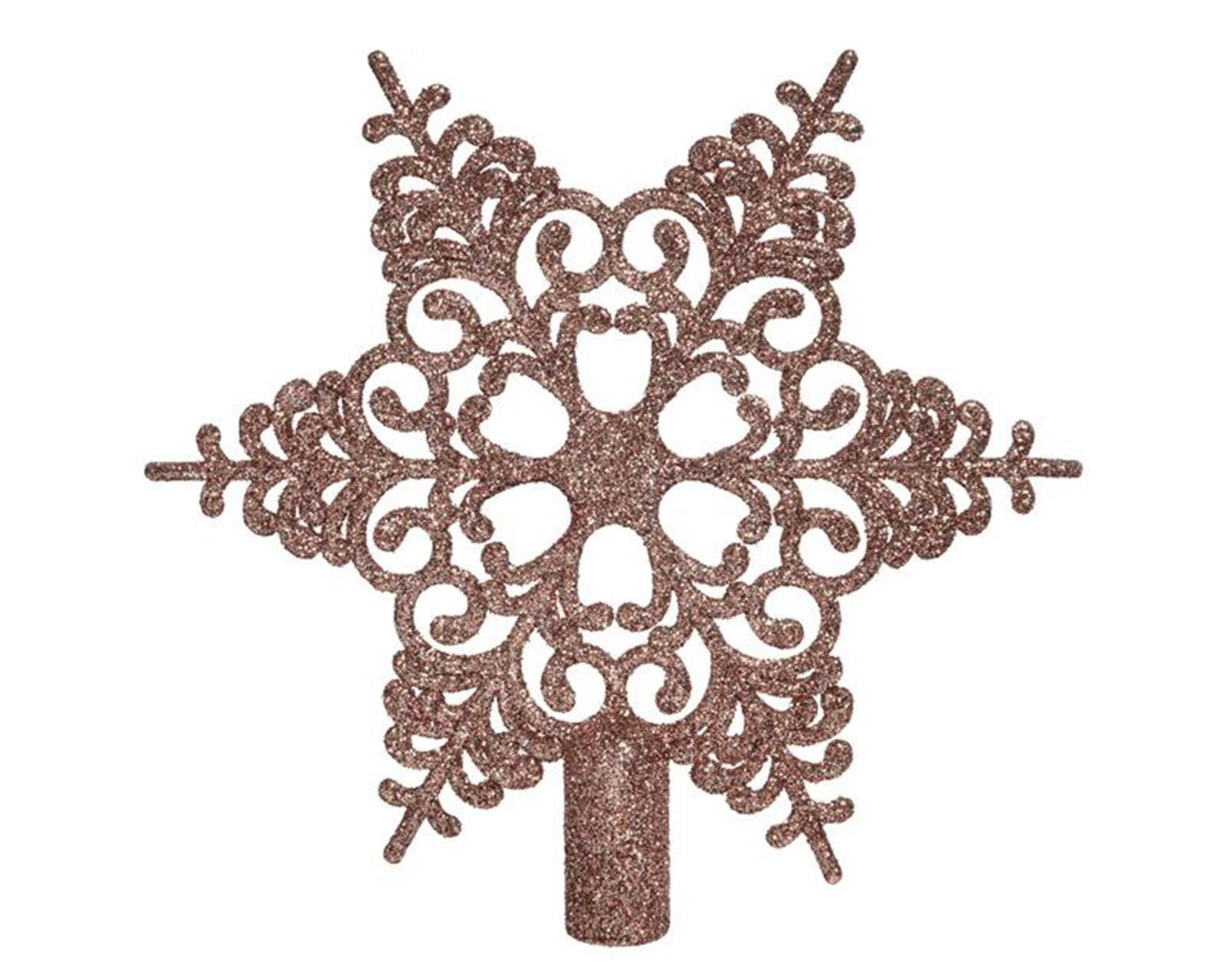 Decoris piek kunststof sneeuwvlok 20,5x19cm poederroze